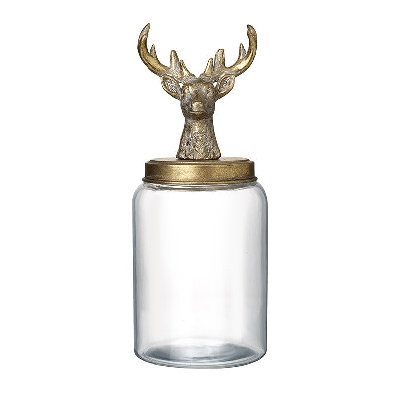 Deer Top Glass Jar