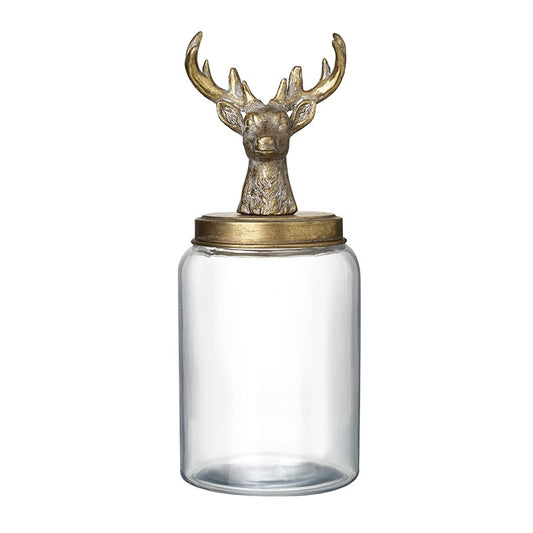 Deer Top Glass Jar