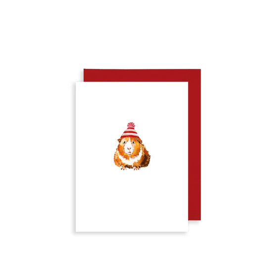 Christmas Guinea Pig Bijou Mini Christmas Card