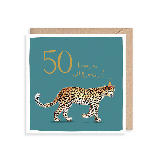 Leopard 50th Birthday Card