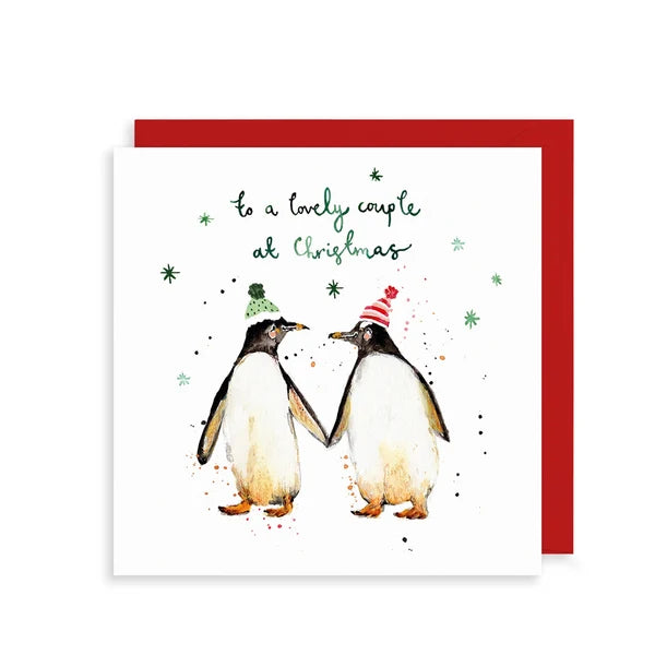 Penguins Lovely Couple Christmas Card