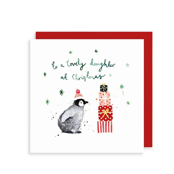 Lovely Daughter Penguin Christmas Card