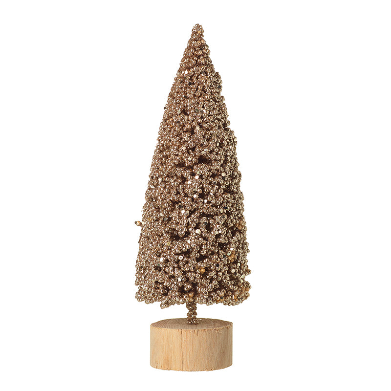 Gold Wire Tree With Wooden Base