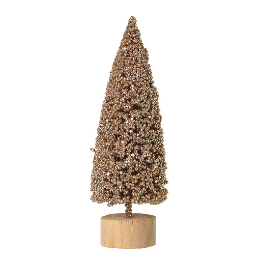 Gold Wire Tree With Wooden Base