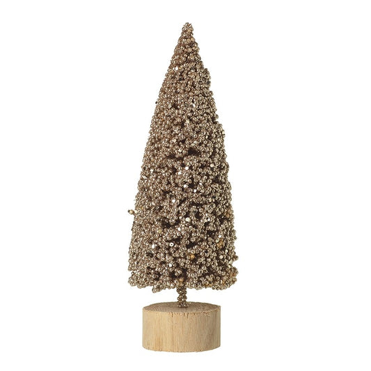 Gold Wire Tree With Wooden Base