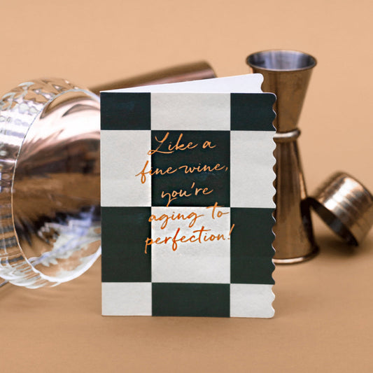 Like a Fine Wine (Espresso Checkerboard) Card