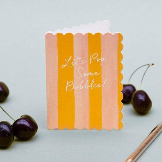 Lets Pop some Bubbles (Peach & Lemon Stripes) Card