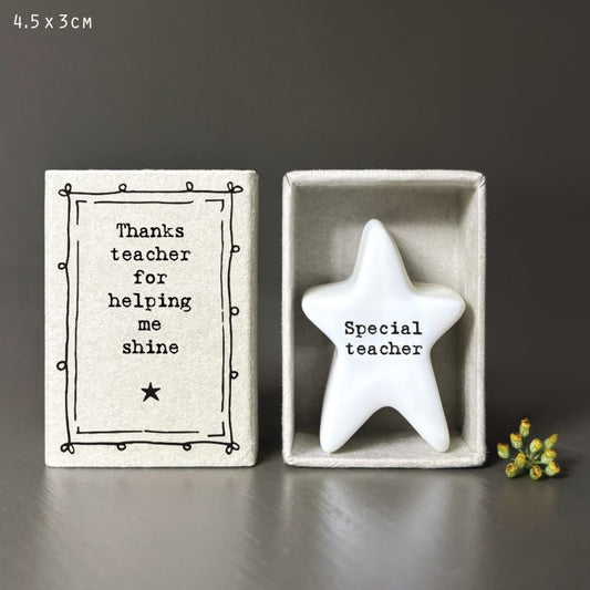 Porcelain Matchbox Token - Special Teacher
