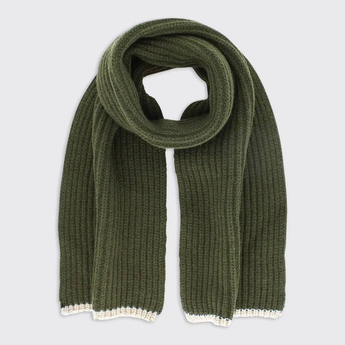 Men's Ribbed Scarf - Khaki