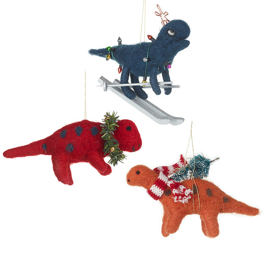 Woollen Dinosaur Tree Decoration