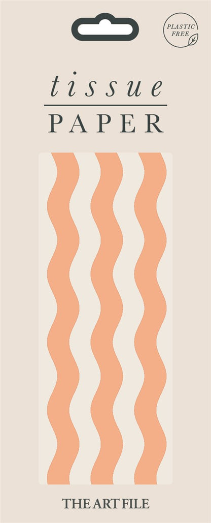 Orange Waves Tissue Paper