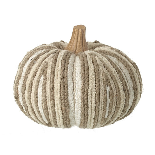 Beige Cream Fabric Stripe Pumpkin