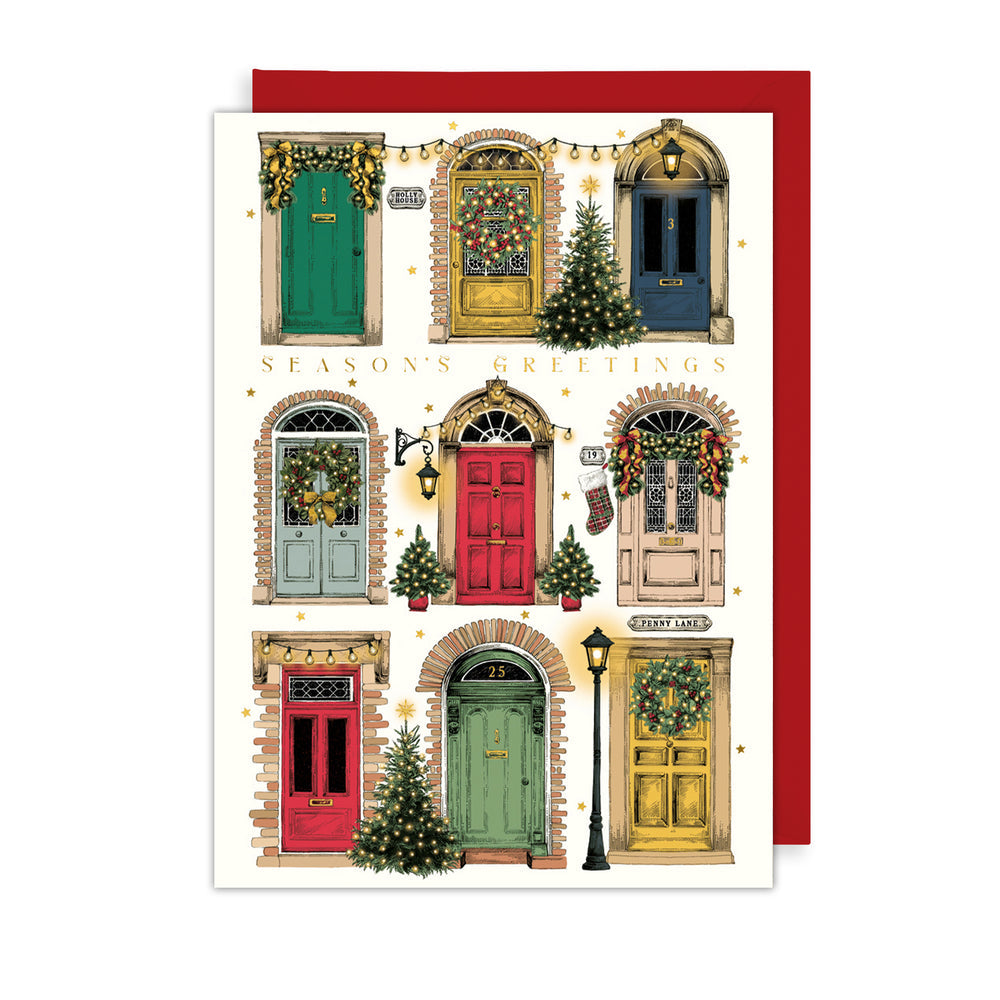 FRONT DOORS PENNY LANE XMAS CARD