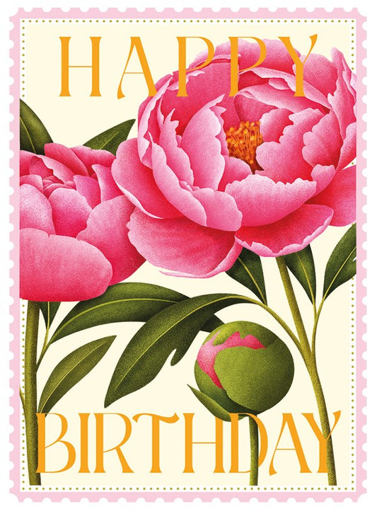 Peony Happy Birthday | Small Greetings Card