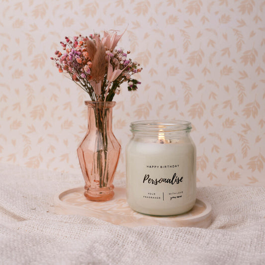 Personalised Honey Jar Candle – Add Your Own Message