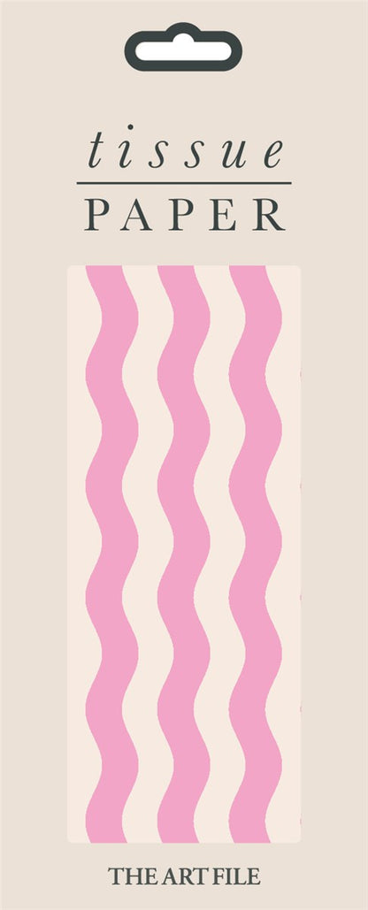 Pink Waves Tissue Paper
