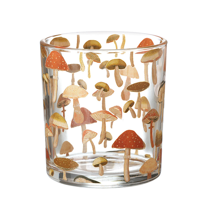 Glass Mushroom Print Tes Light Holder