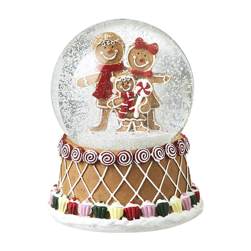 Musical Gingerbread Family Snowglobe