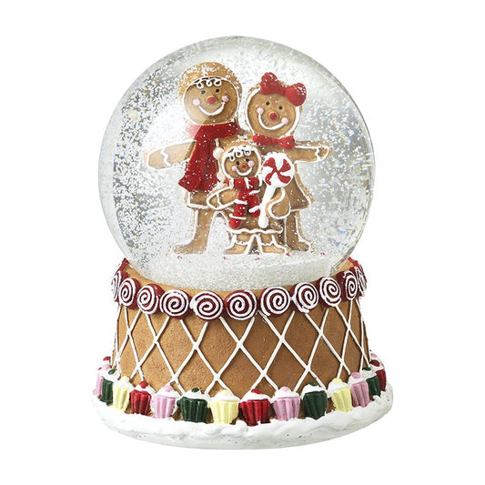 Musical Gingerbread Family Snowglobe