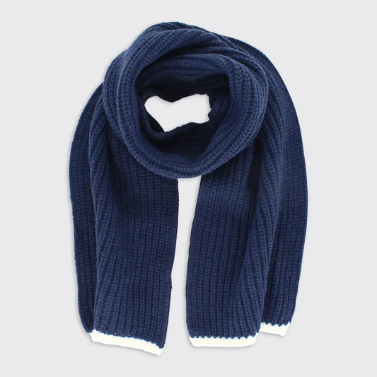 Men's Ribbed Scarf - Navy