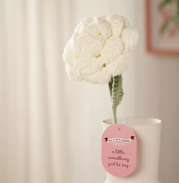 Crochet White Rose stem