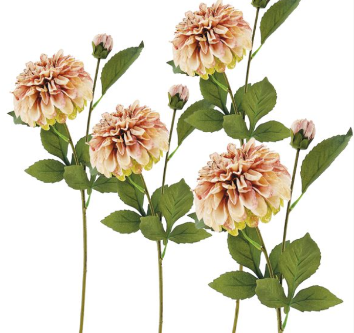 Faux Flower Stem- Pink Dahlia