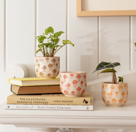 Mushroom Print Mini Planter