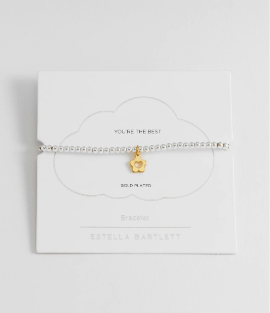 Flower And Heart Sienna Bracelet - Gold Plated