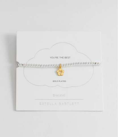 Flower And Heart Sienna Bracelet - Gold Plated