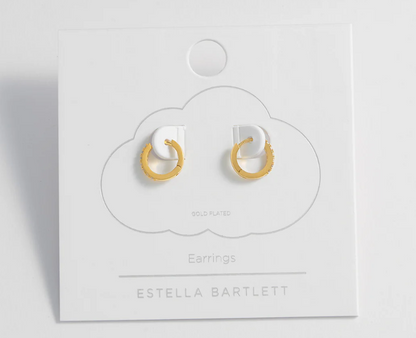 Pave Set Hoop Earrings - Silver & Gold Plated