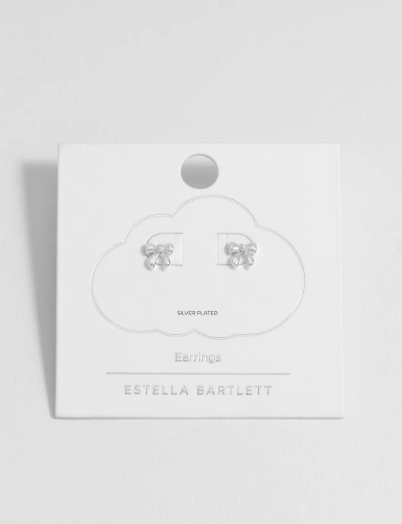 Pearl Bow Stud Earrings