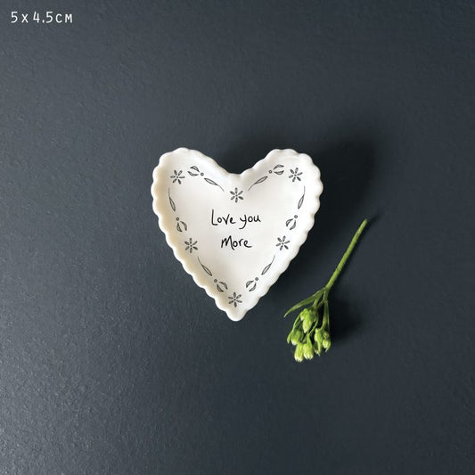 Porcelain Small Scallop Heart Dish - Love You More