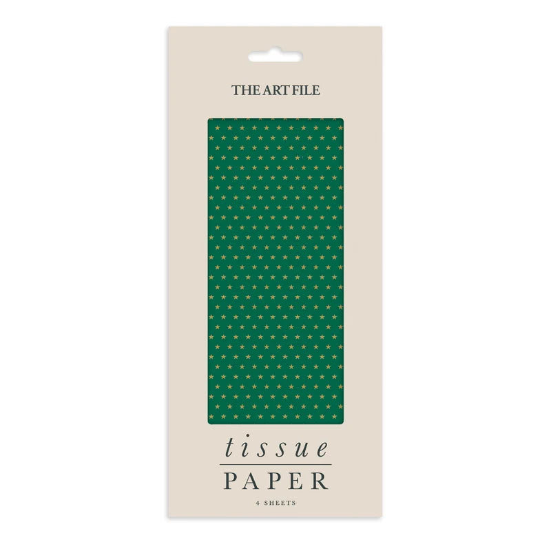 Festive Stars Green Tissue Paper