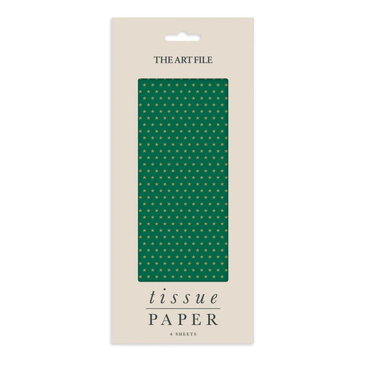 Festive Stars Green Tissue Paper