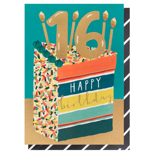 Age 16 Birthday Cake Slice