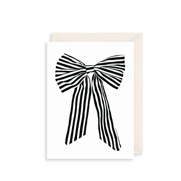 Striped Bow | Small Greetings Card