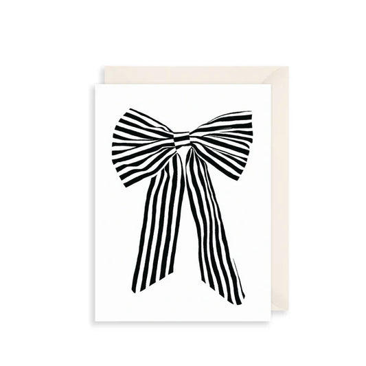 Striped Bow | Small Greetings Card