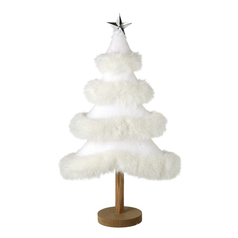 White Fur Tree With Silver Star