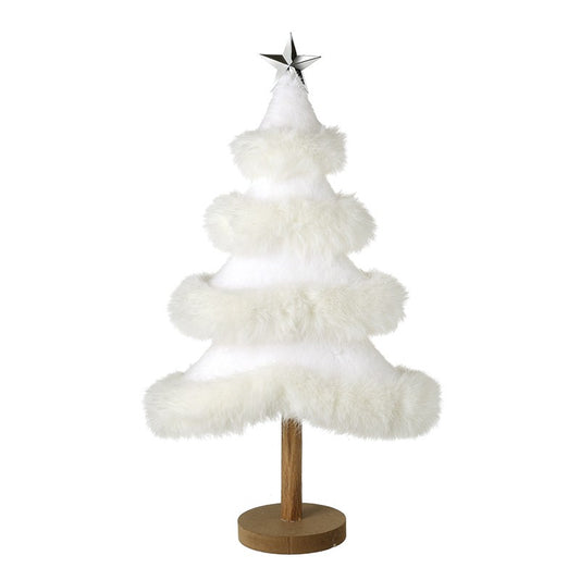 White Fur Tree With Silver Star