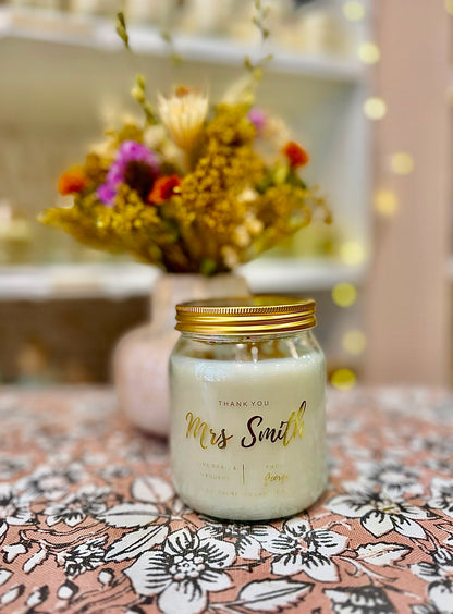 Personalised Thank You Teacher Candle