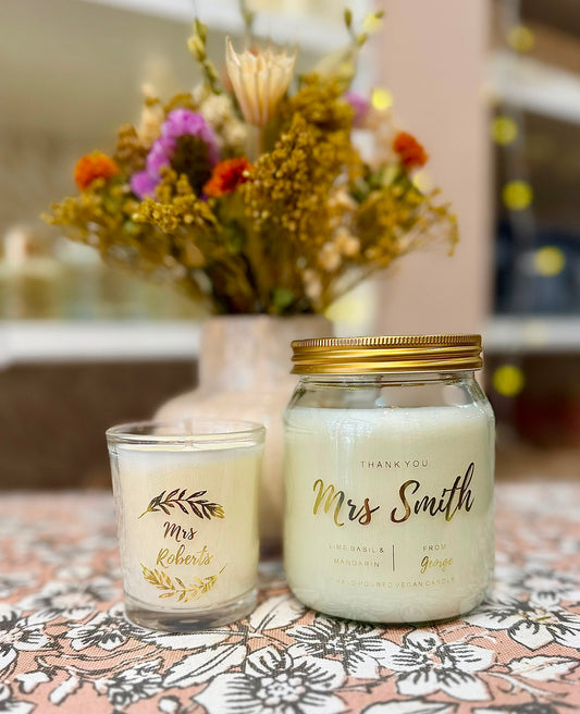Personalised Thank You Teacher Candle