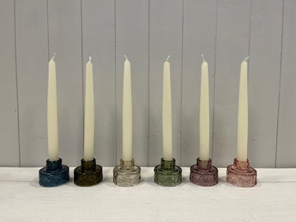 Vintage Green Textured Candle Holder