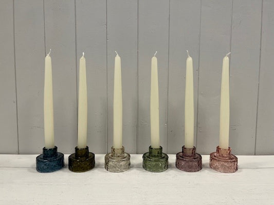 Vintage Green Textured Candle Holder