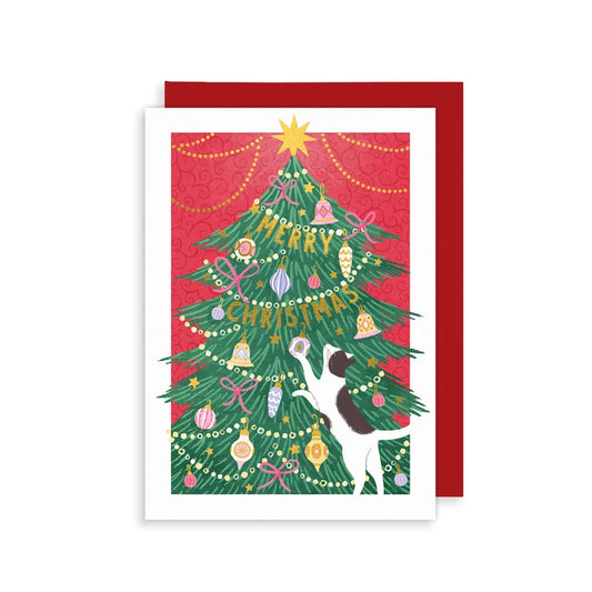 Cat & Tree | Single Christmas Card