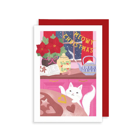 Meowy Christmas Cat | Single Christmas Card