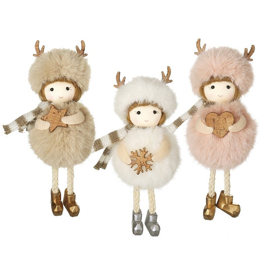 Fluffy Pompom Figures Hanging Decs
