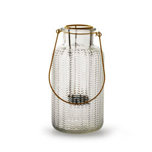 Glass Vase Candle Holder | Gold