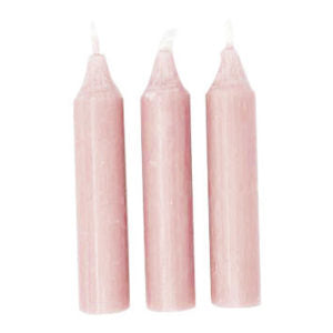 Danish Short Dinner Candle | Pink | Green | Caramel