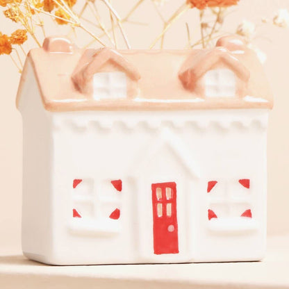 Tiny Ceramic House Bud Vase