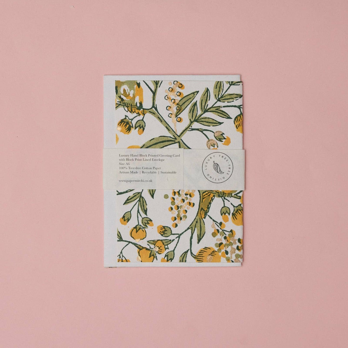 Hand Block Printed Greeting Card - GC Song Birds Sunshine